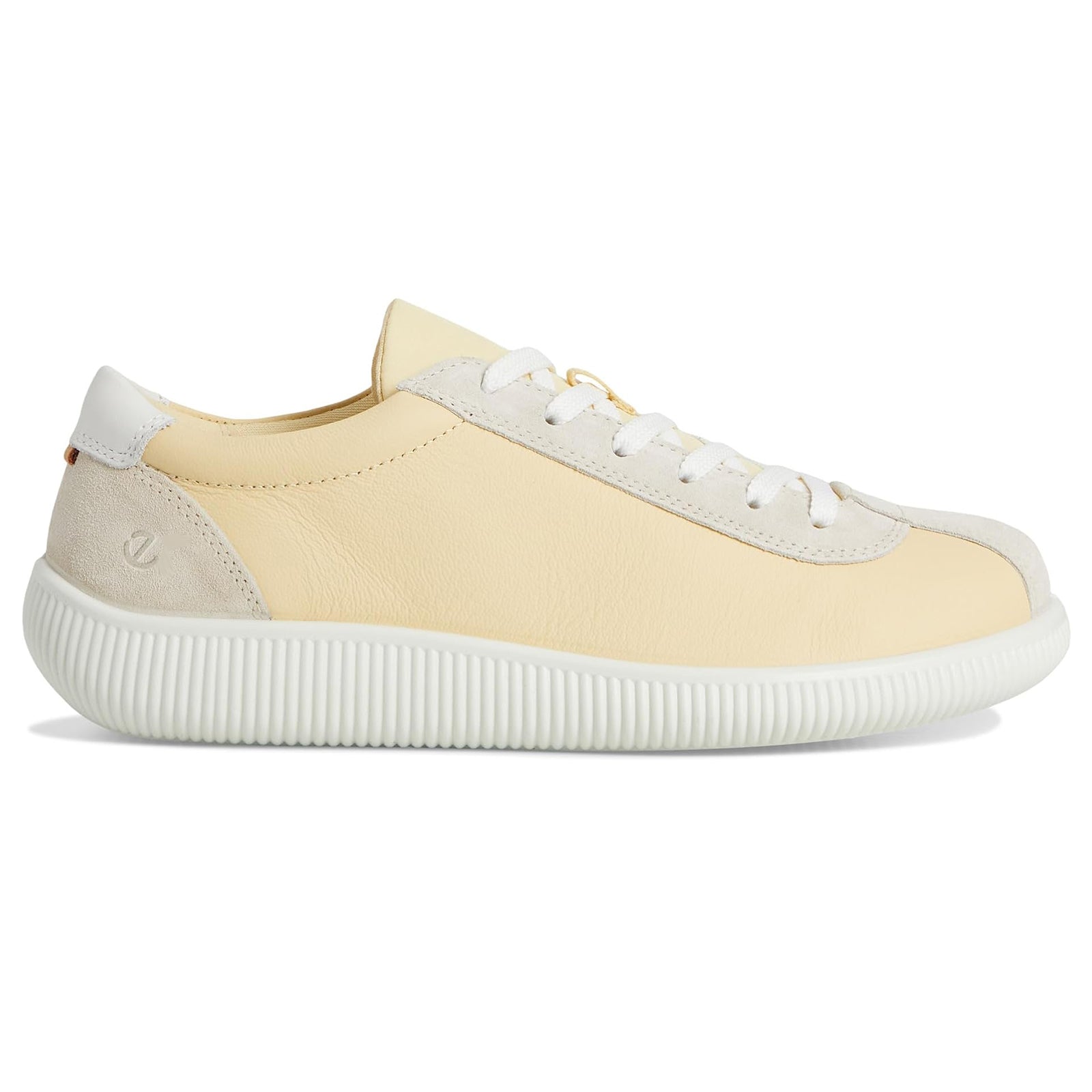 Ecco Soft Zero Leather Womens Trainers#color_straw limestone