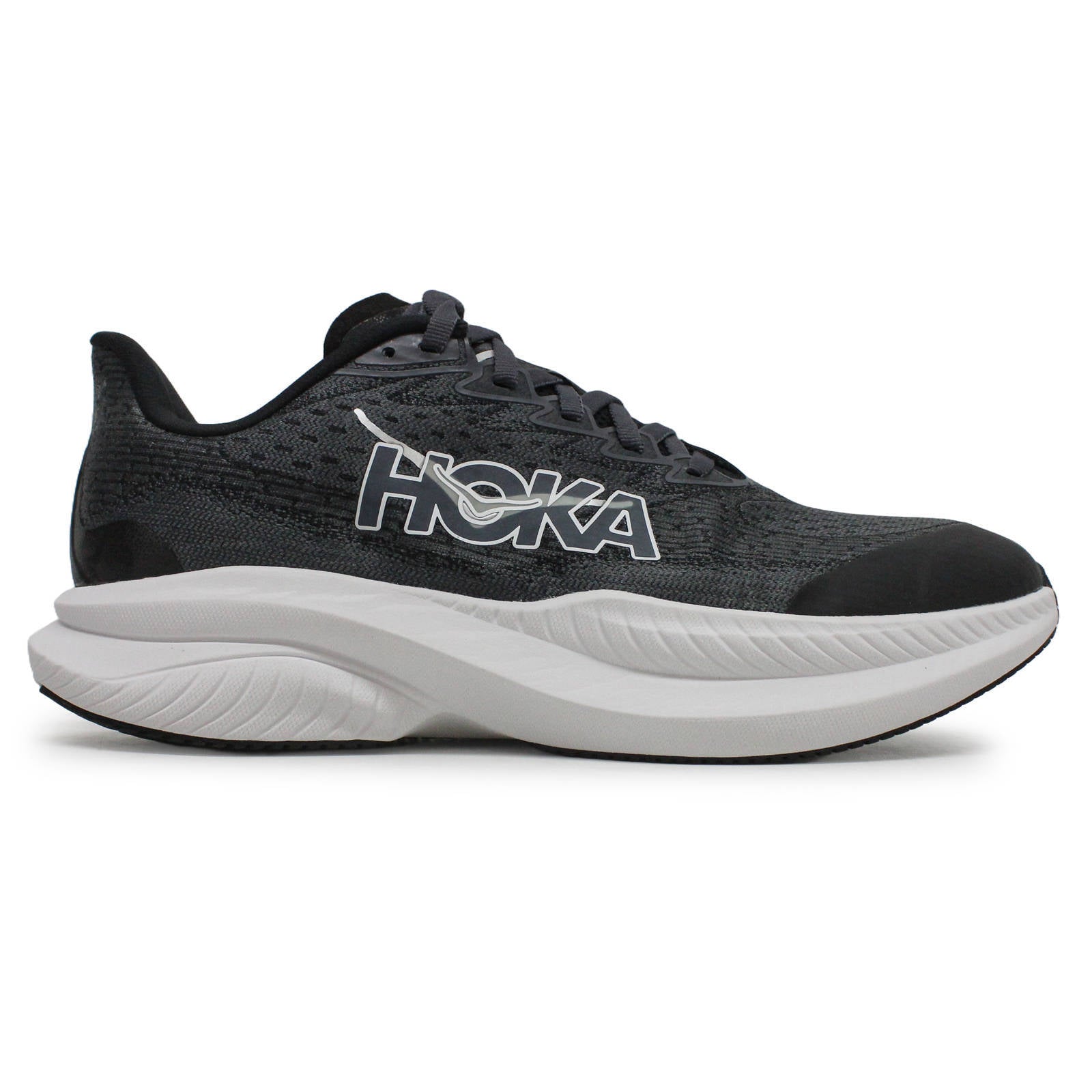 Hoka Mach 6 Textile Synthetic Youth Running Shoes#color_black white