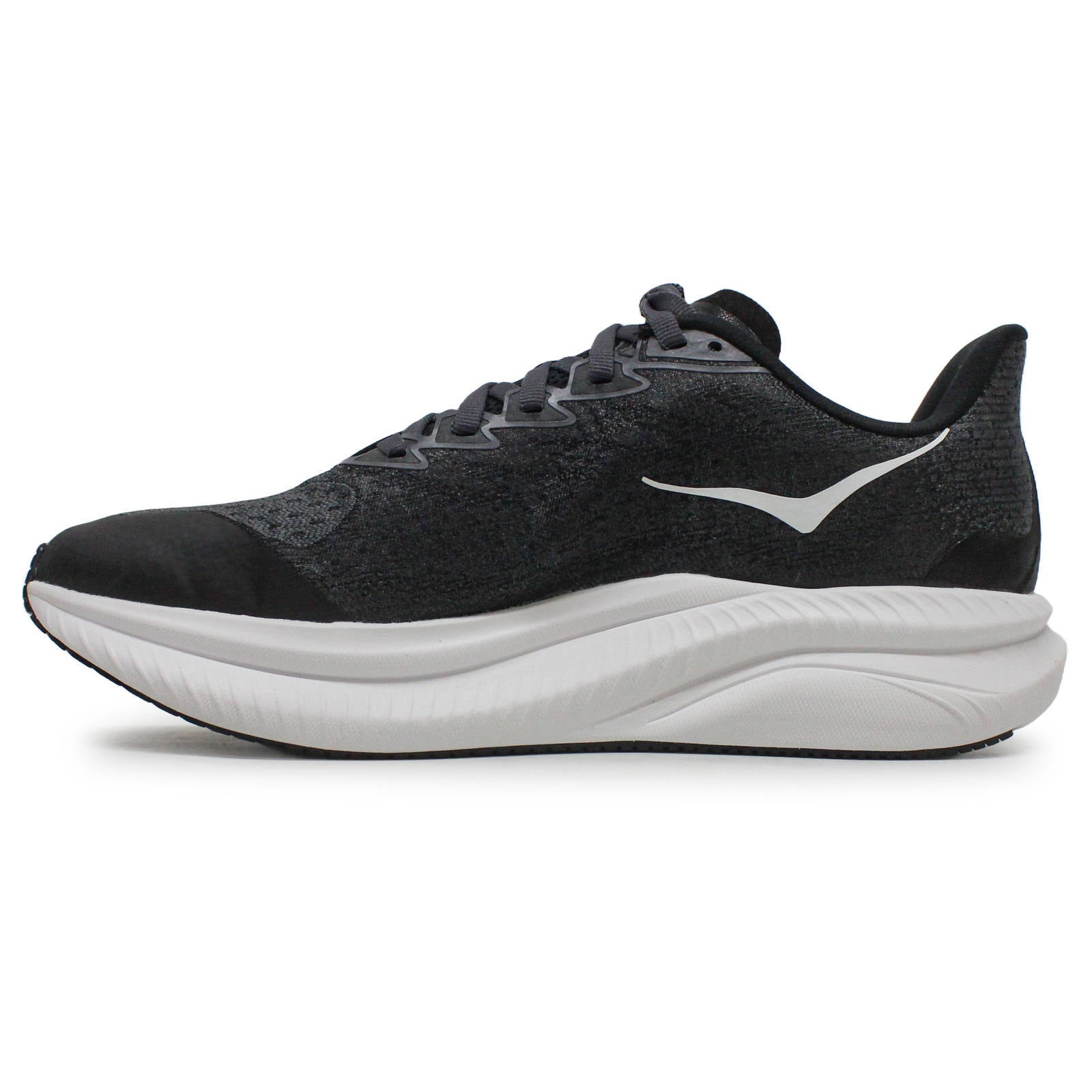 Hoka Mach 6 Textile Synthetic Youth Running Shoes#color_black white
