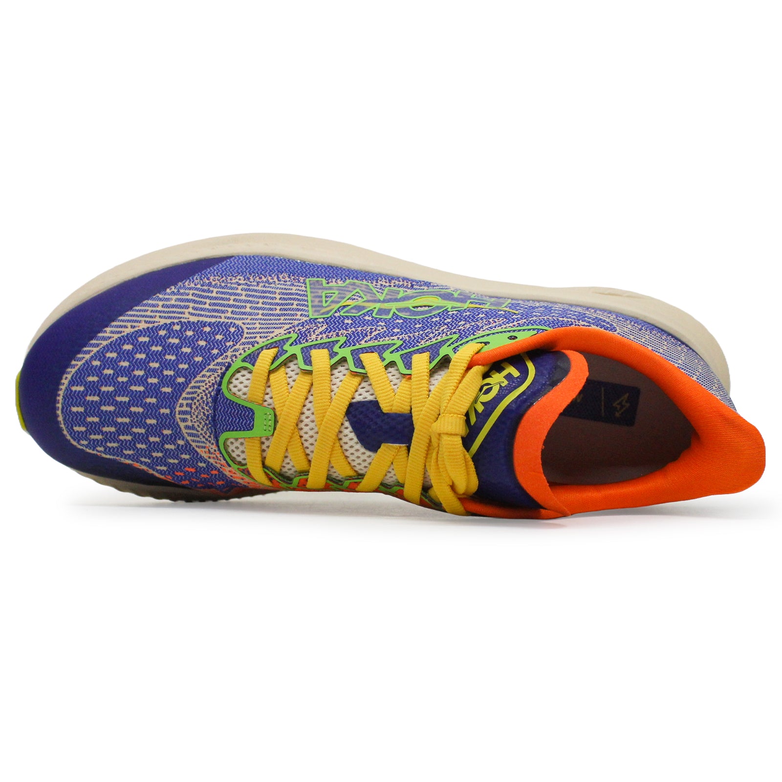 Hoka Mach 6 Textile Synthetic Youth Running Shoes#color_ultramarine electric tangerine