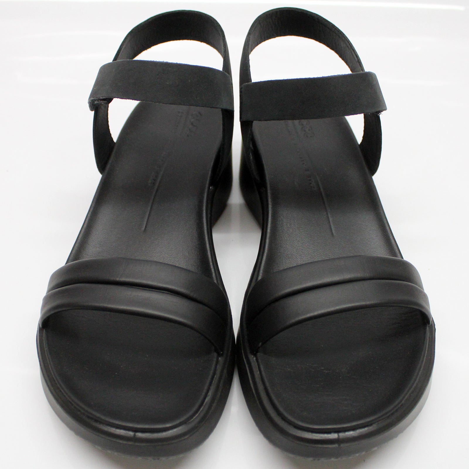 Ecco Flowt Wedge LX 273303-51052 Leather Womens Sandals - Black - 39#color_black