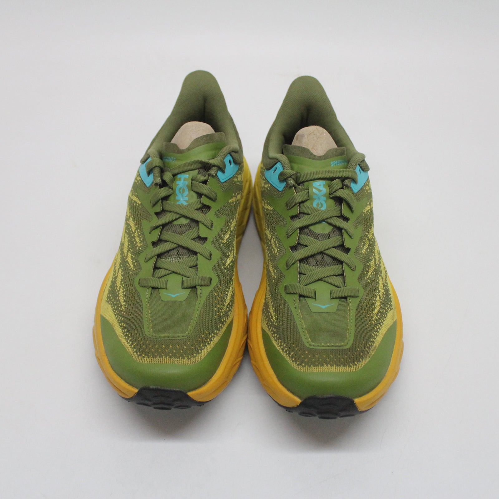 Hoka Speedgoat 5 1123157-APFR Textile Synthetic Mens Trainers - Avocado Passion Fruit - 8#color_avocado passion fruit