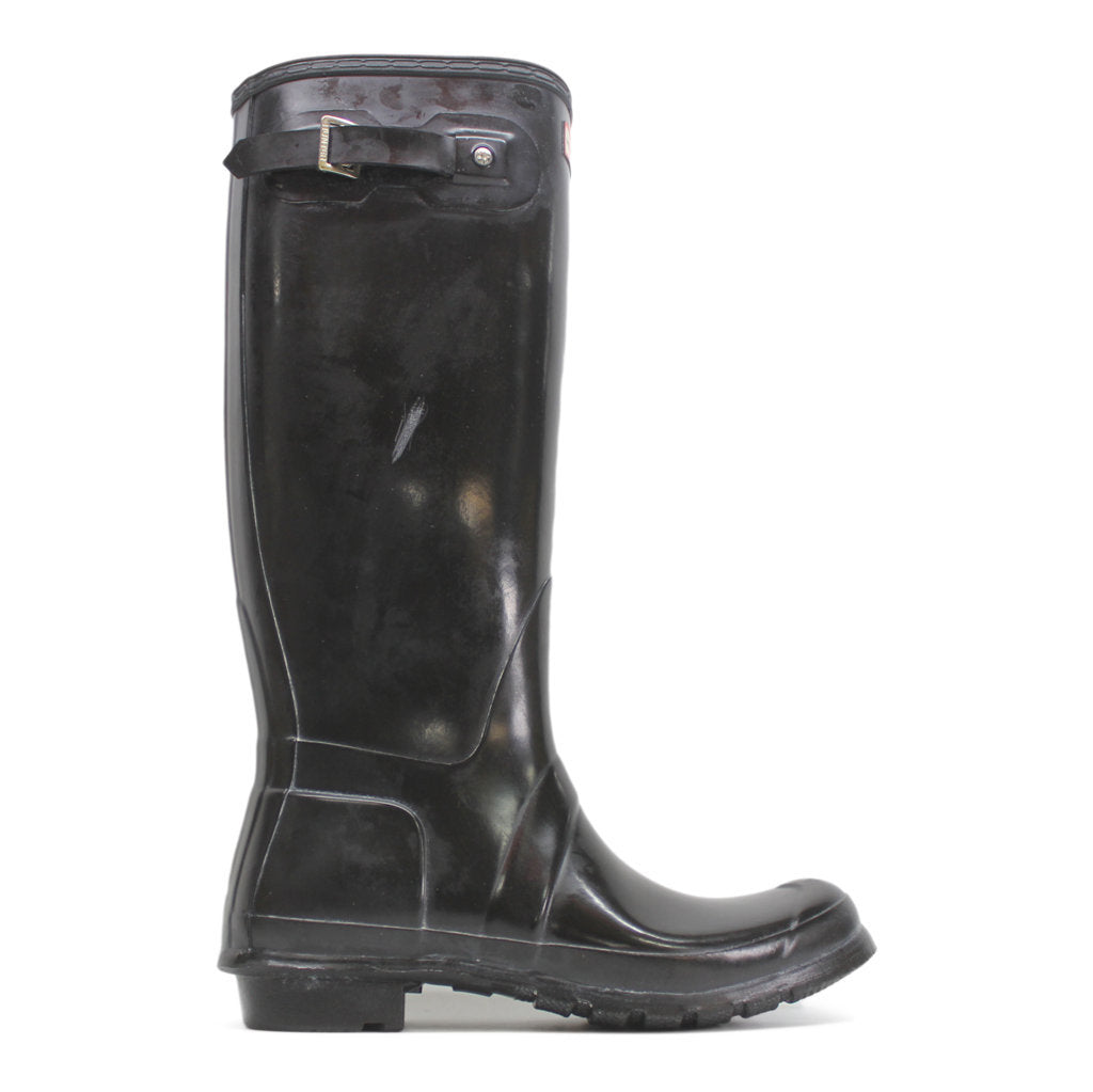 Hunter Original Tall Gloss Black Wellies Womens Rainboots - UK 7