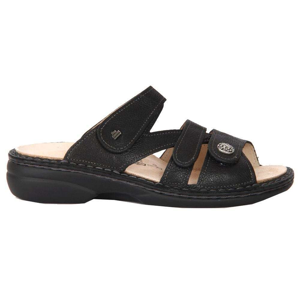 Finn Comfort Ventura Leather Women's Slip-On Sandals#color_black