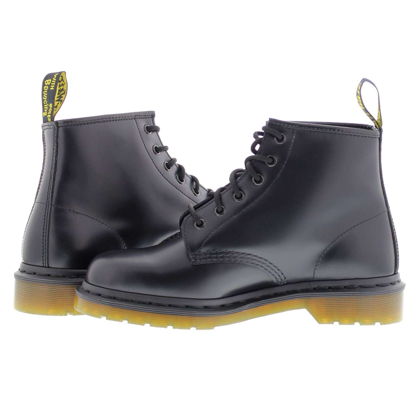 Dr. Martens Smooth 6 Eyelets Black Mens Boots#color_black