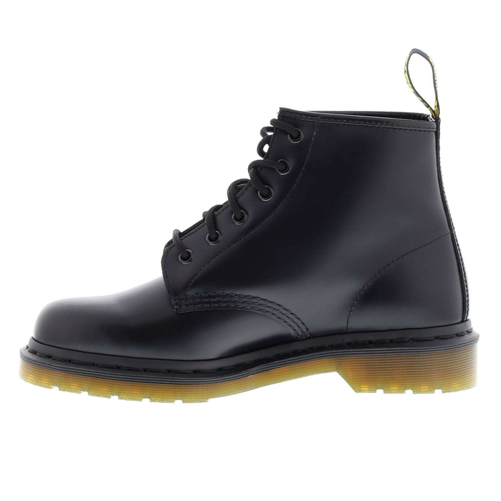 Dr. Martens Smooth 6 Eyelets Black Mens Boots#color_black