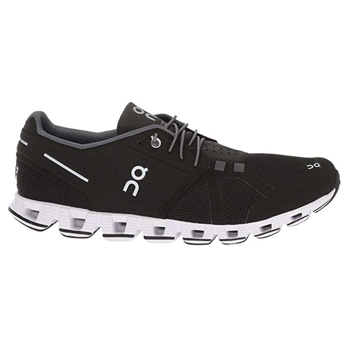 On Cloud Black White Men's Mesh Running Shoes#color_black white