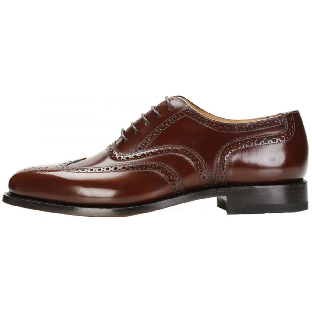 Loake 202 Polished Leather Men's Brogue Shoes#color_brown