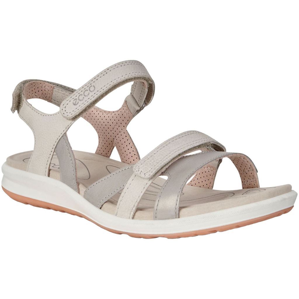 Ecco Cruise II Other Leather Womens Sandals#color_silver grey gravel