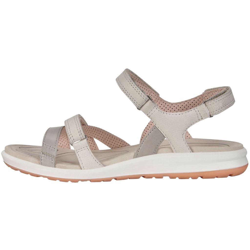 Ecco Cruise II Other Leather Womens Sandals#color_silver grey gravel