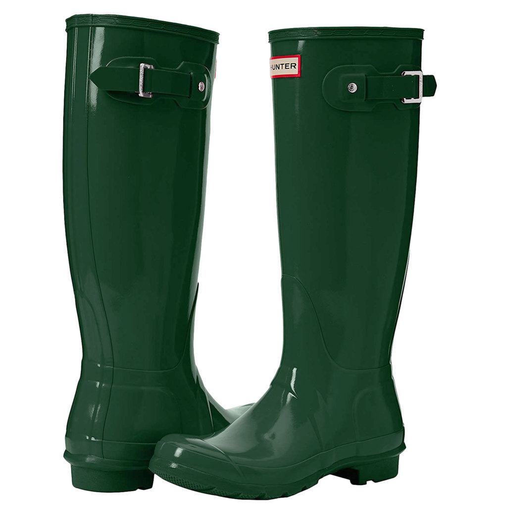 Hunter Original Gloss Rubber Women's Tall Wellington Boots#color_hunter green