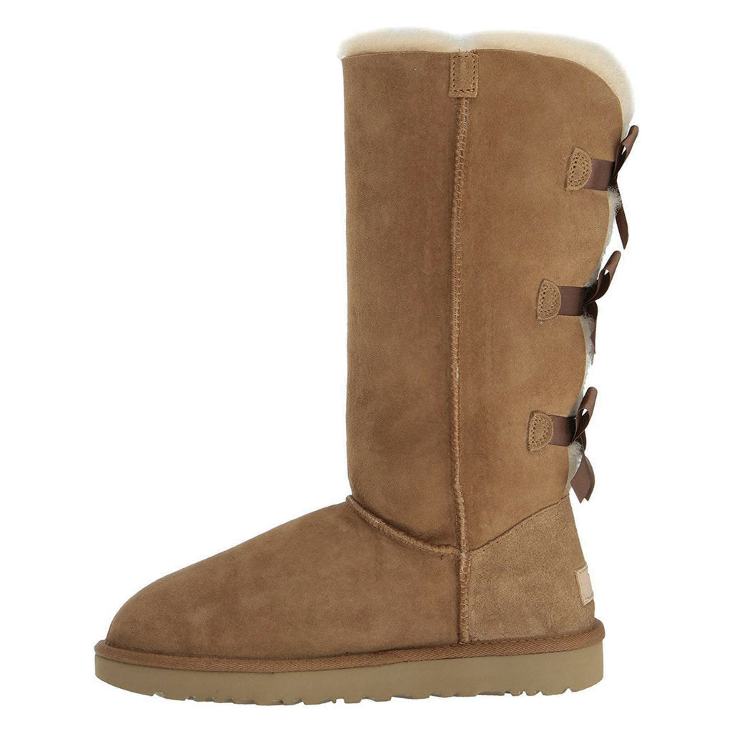 UGG Bailey Bow II Water Resistant Suede Sheepskin Women's Tall Winter Boots#color_chestnut