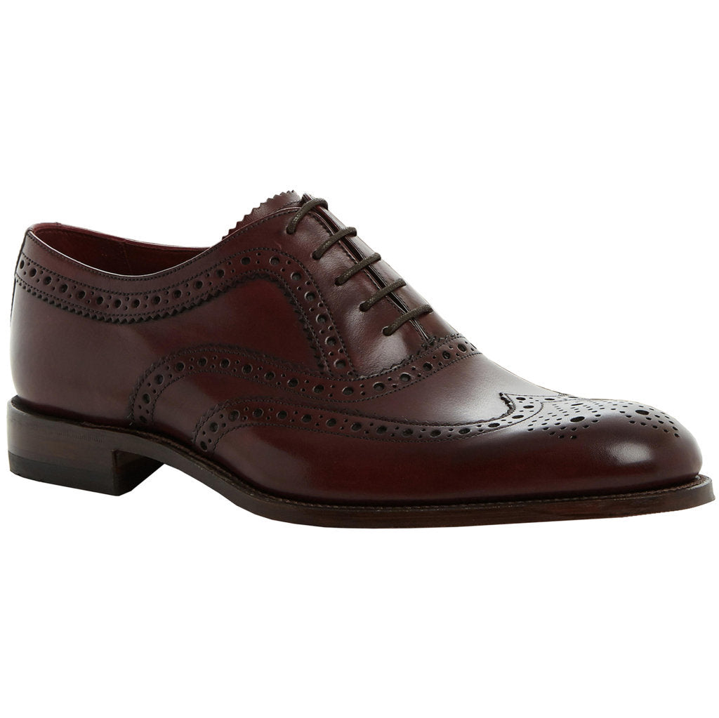 Loake Fearnley Polished Leather Men's Brogue Shoes#color_burgundy