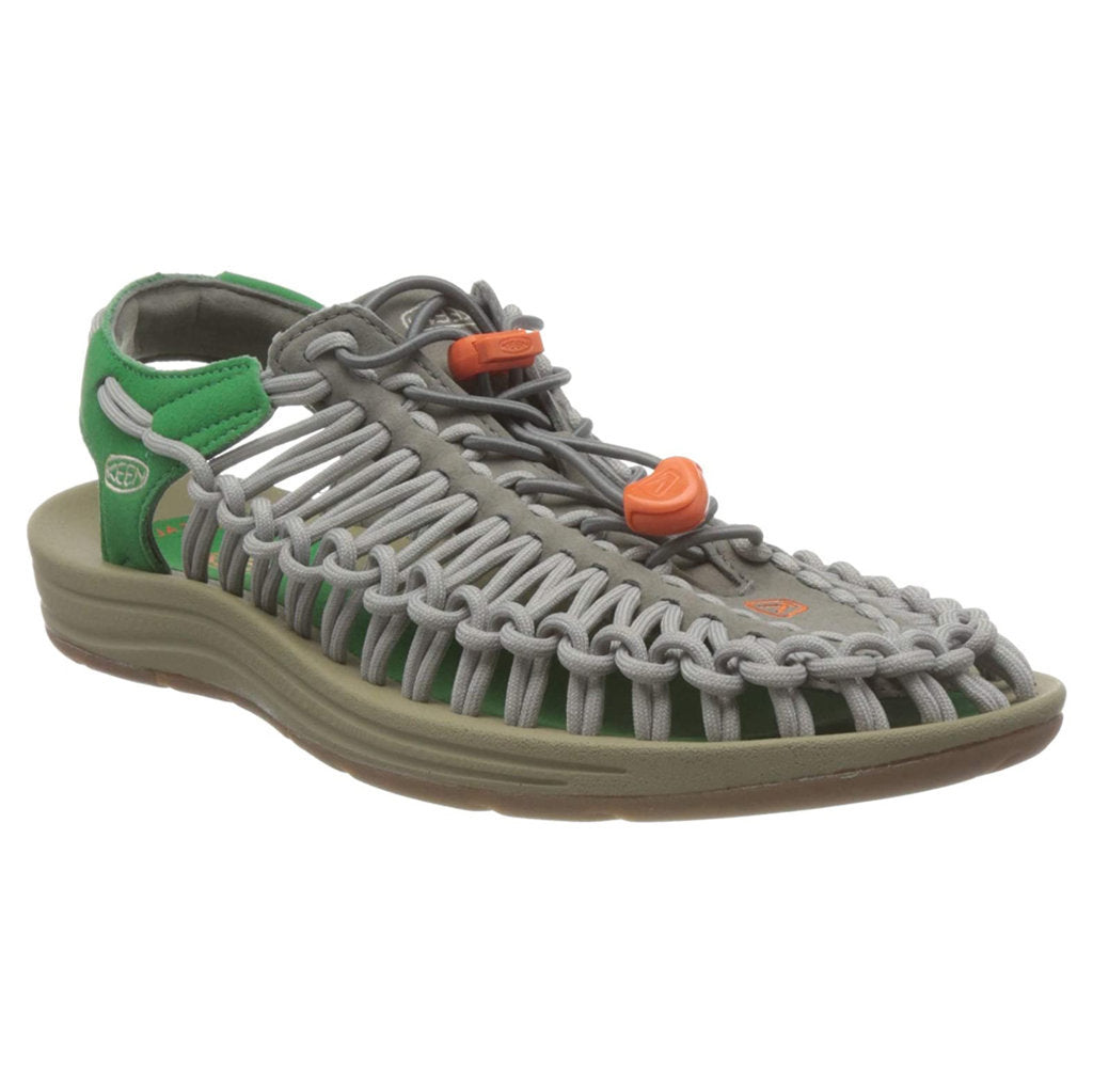 Keen UNEEK Synthetic Textile 2-Cord Monochrome Men's Sandals#color_steel grey jolly green