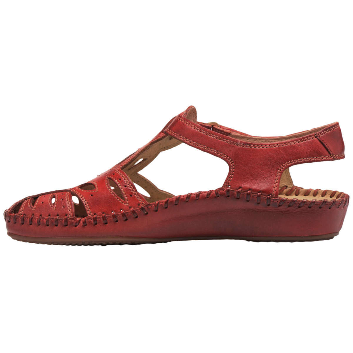 Pikolinos Puerto Vallarta 655-8312 Leather Womens Sandals#color_coral