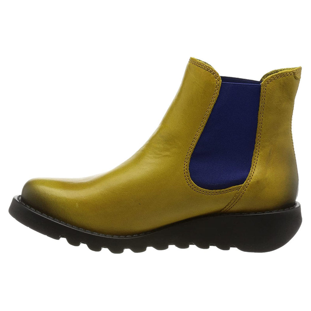 Fly London SALV Rug Leather Womens Boots#color_mustard blue elastic