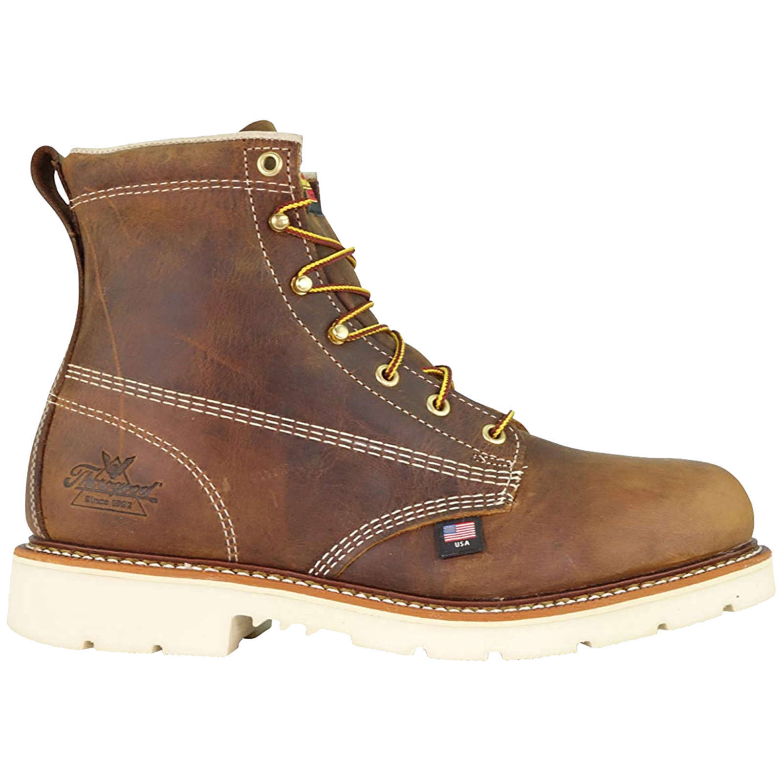 Thorogood American Heritage 6 Inch Plain Toe Men's Safety Toe Boots#color_crazy horse