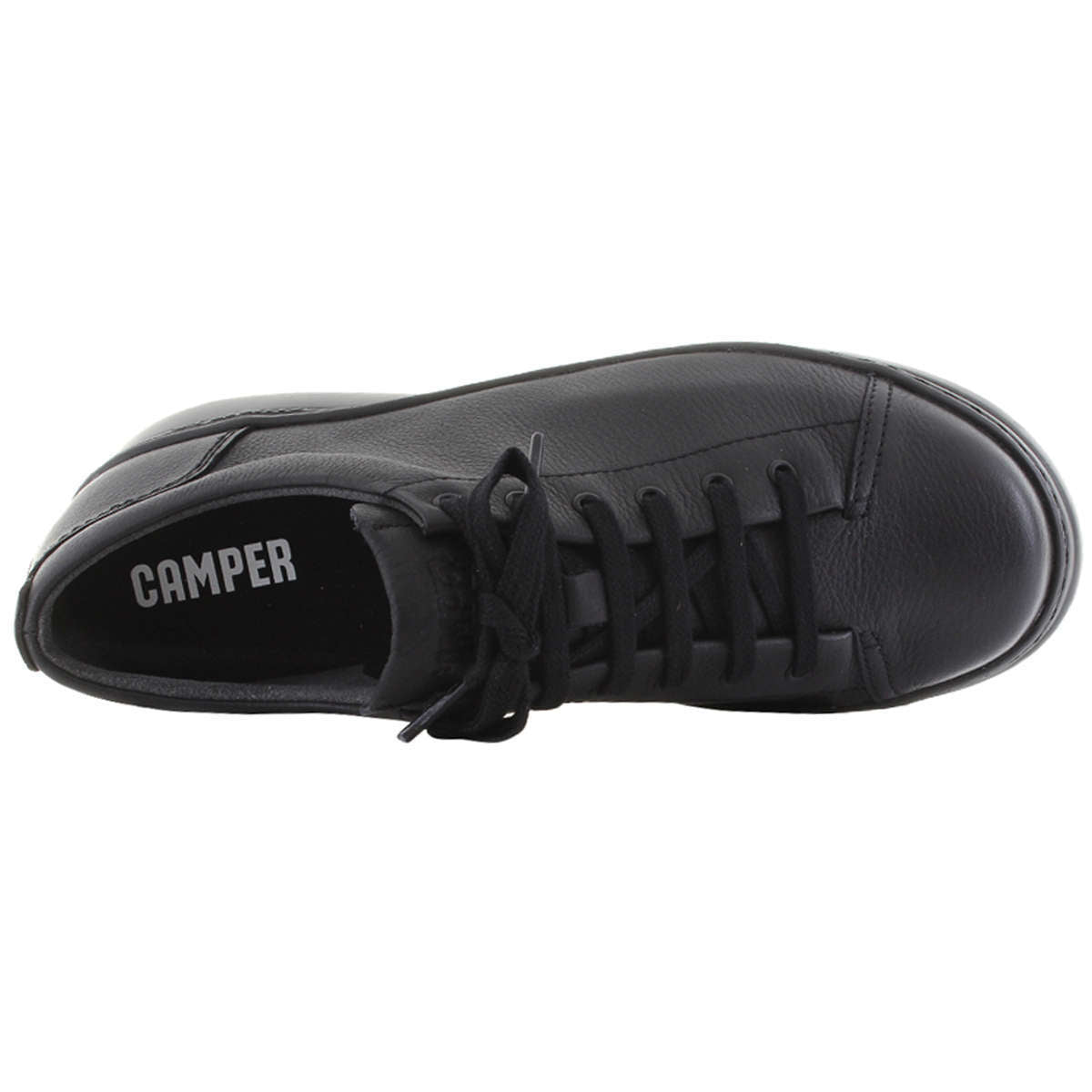 Camper Runner Up Calfskin Leather Women's Low-Top Trainers#color_black