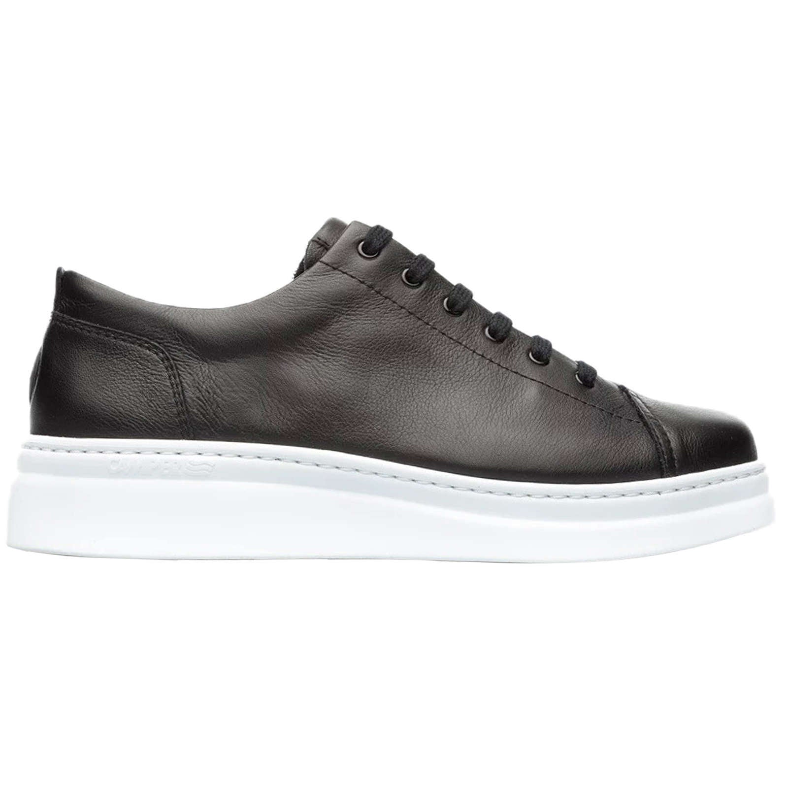 Camper Runner Up Calfskin Leather Women's Low-Top Trainers#color_black white