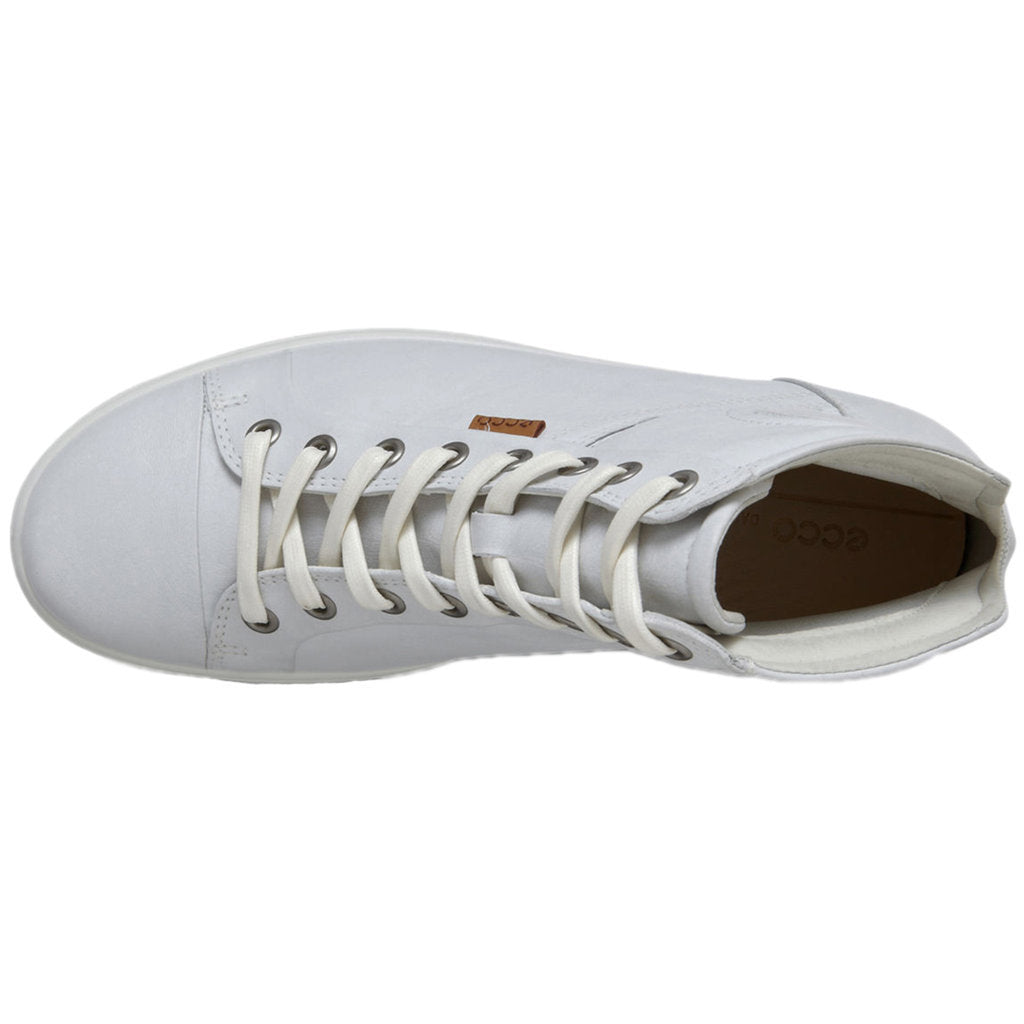 Ecco Soft 7 Mid 430023 Leather Womens Trainers#color_white droid