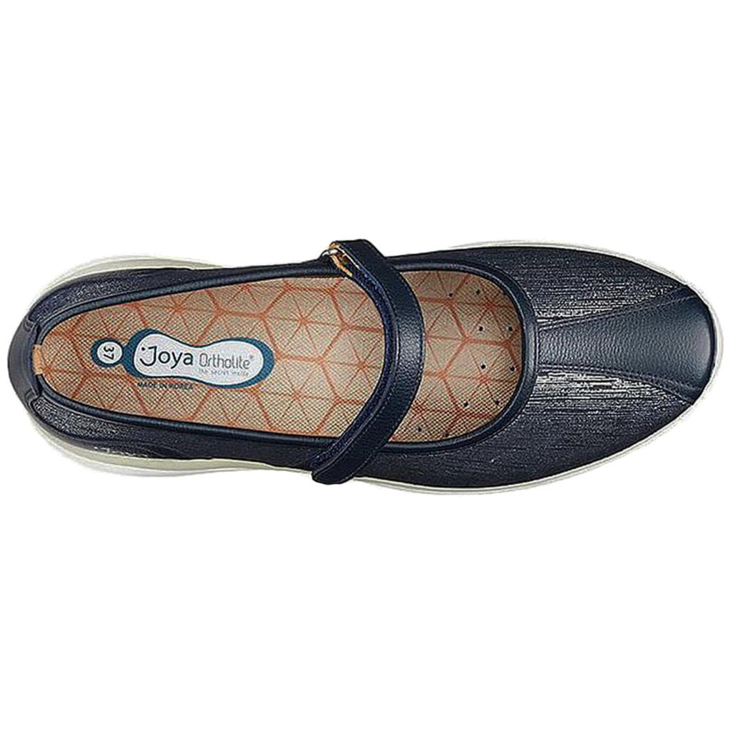 Joya Natalie Full Grain Velour Leather Women's Slip-On Shoes#color_blue metallic