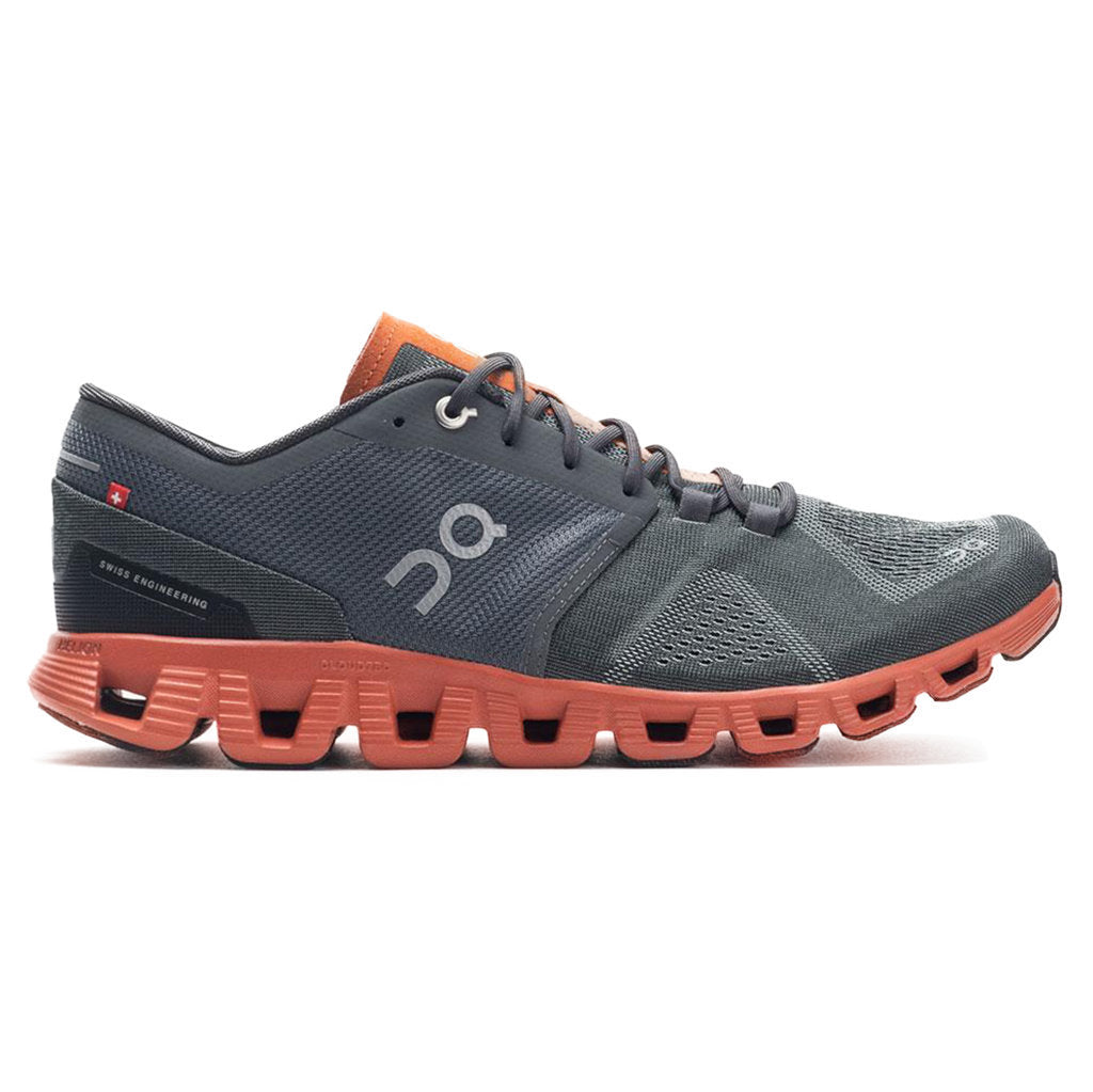 On Cloud X Textile Men's Running Shoes#color_rust rock