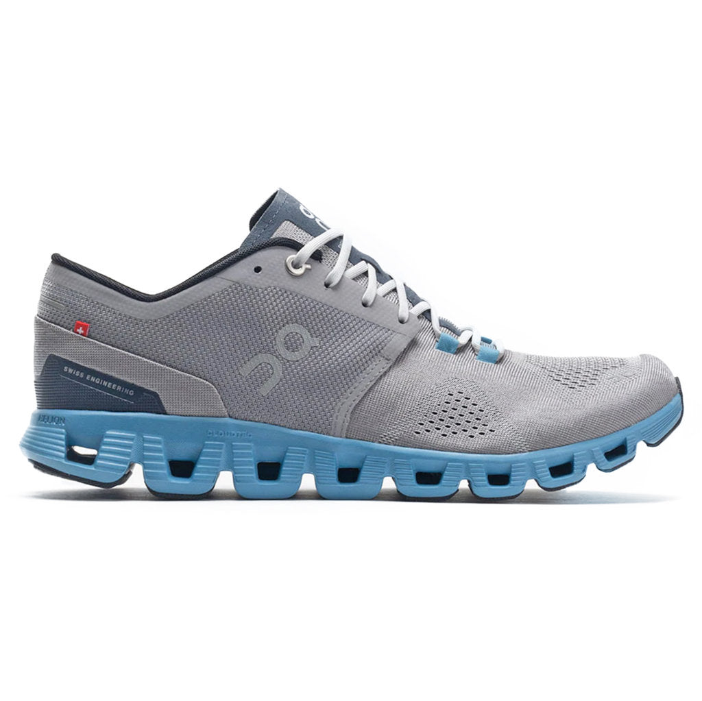On Running Cloud X Synthetic Textile Mens Trainers#color_alloy niagara