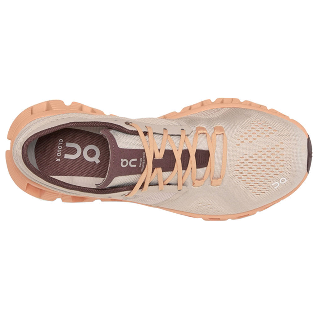 On Running Cloud X Textile Women's Low-Top Trainers#color_silver almond