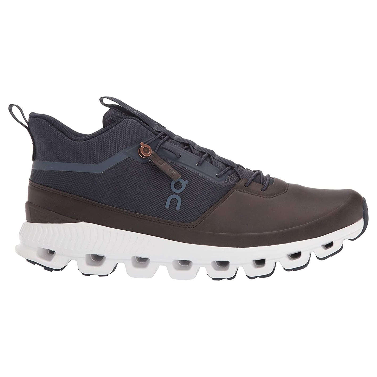 On Cloud Hi Waterproof Mesh Men's Running Shoes#color_ink brown