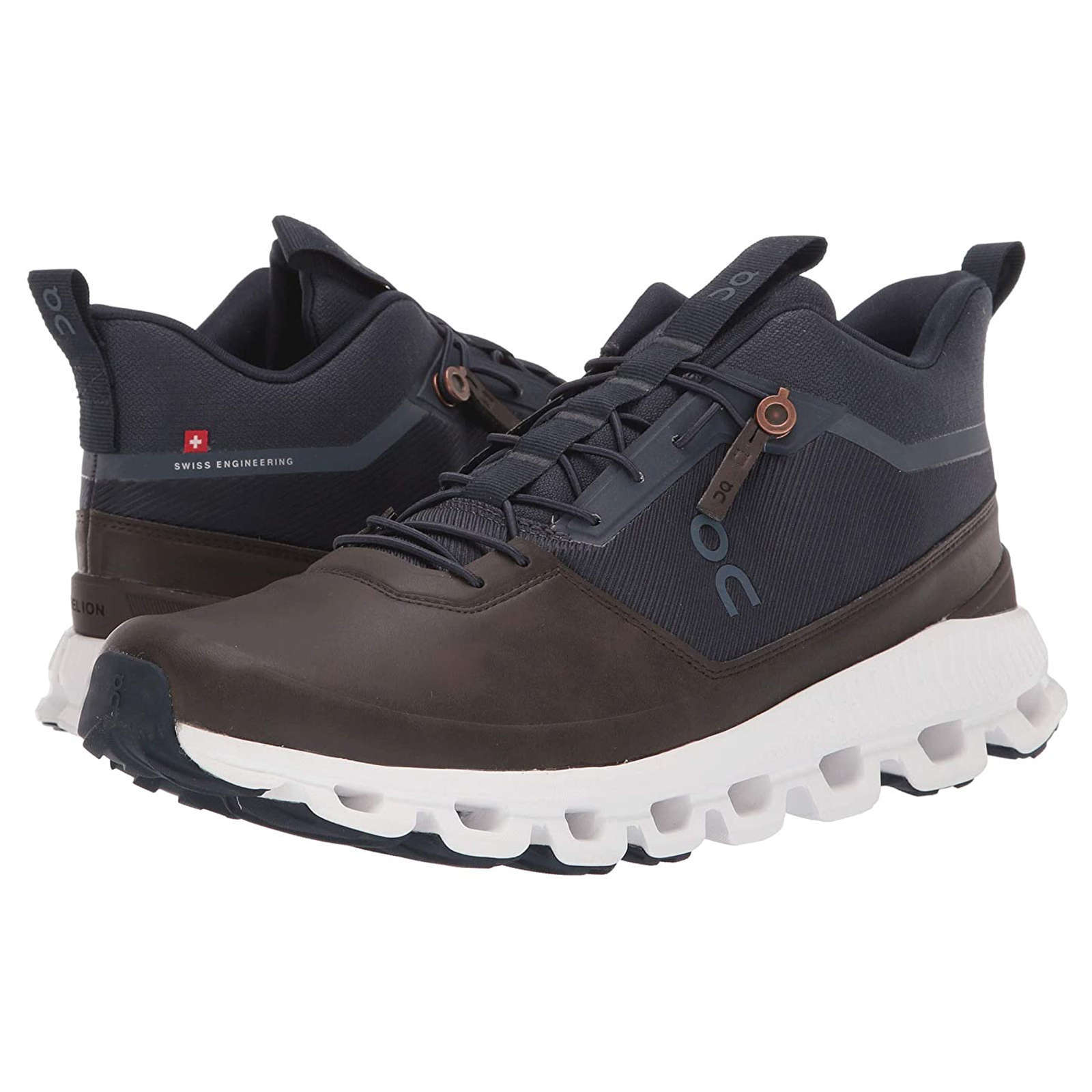 On Cloud Hi Waterproof Mesh Men's Running Shoes#color_ink brown
