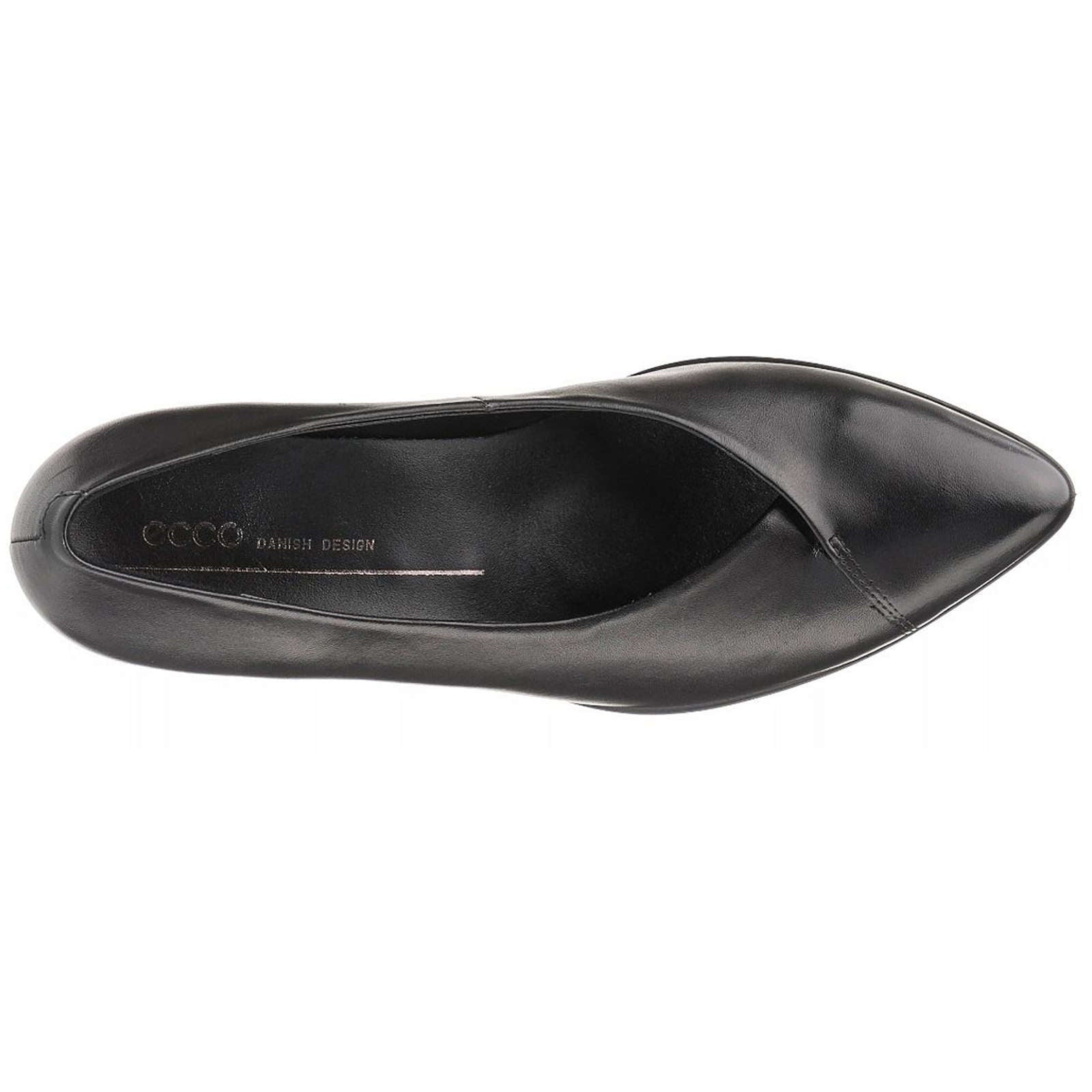 Ecco Shape 45 Pointy Block 262723 Leather Womens Shoes#color_black