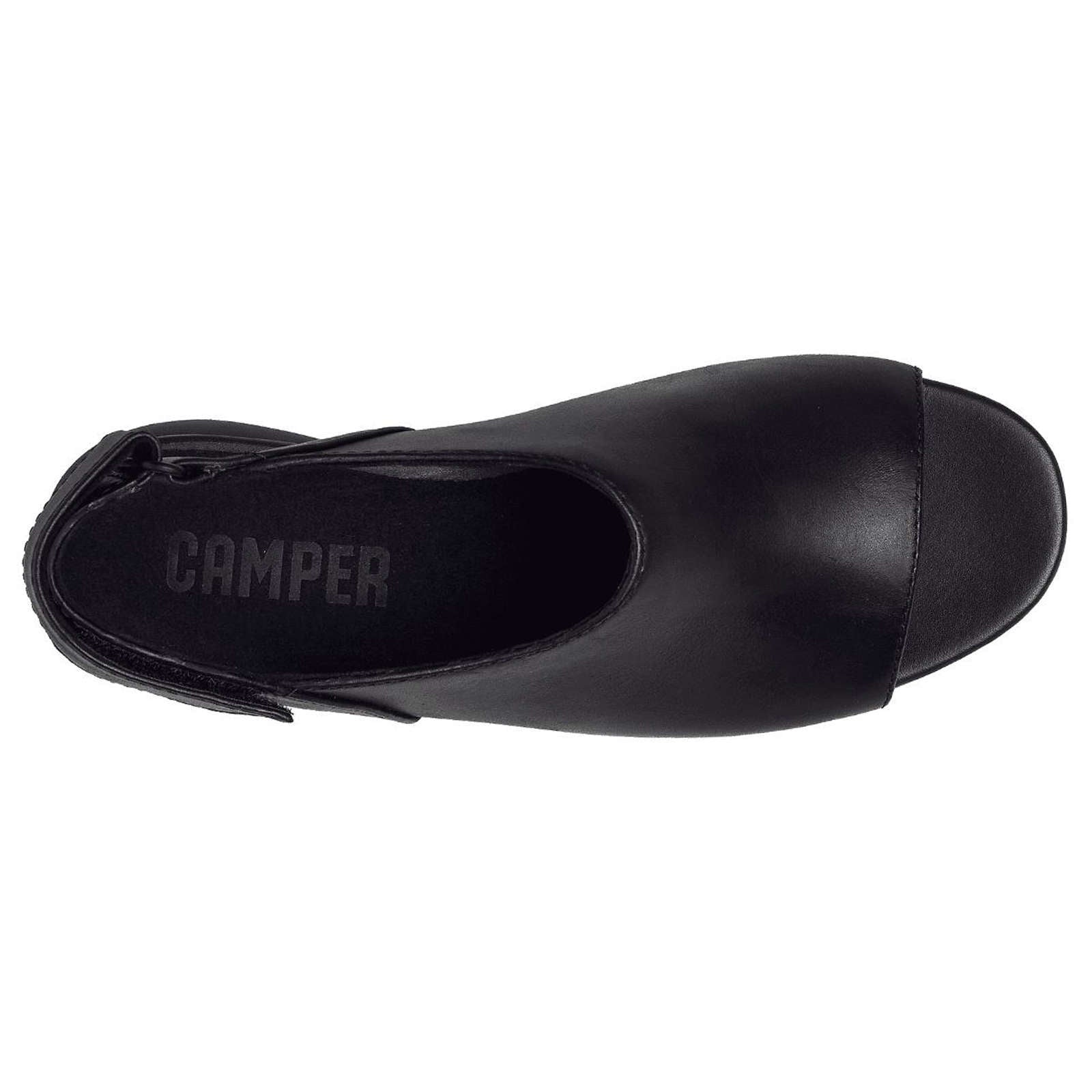 Camper Balloon Smooth Leather Women's Peep Toe Sandals#color_black