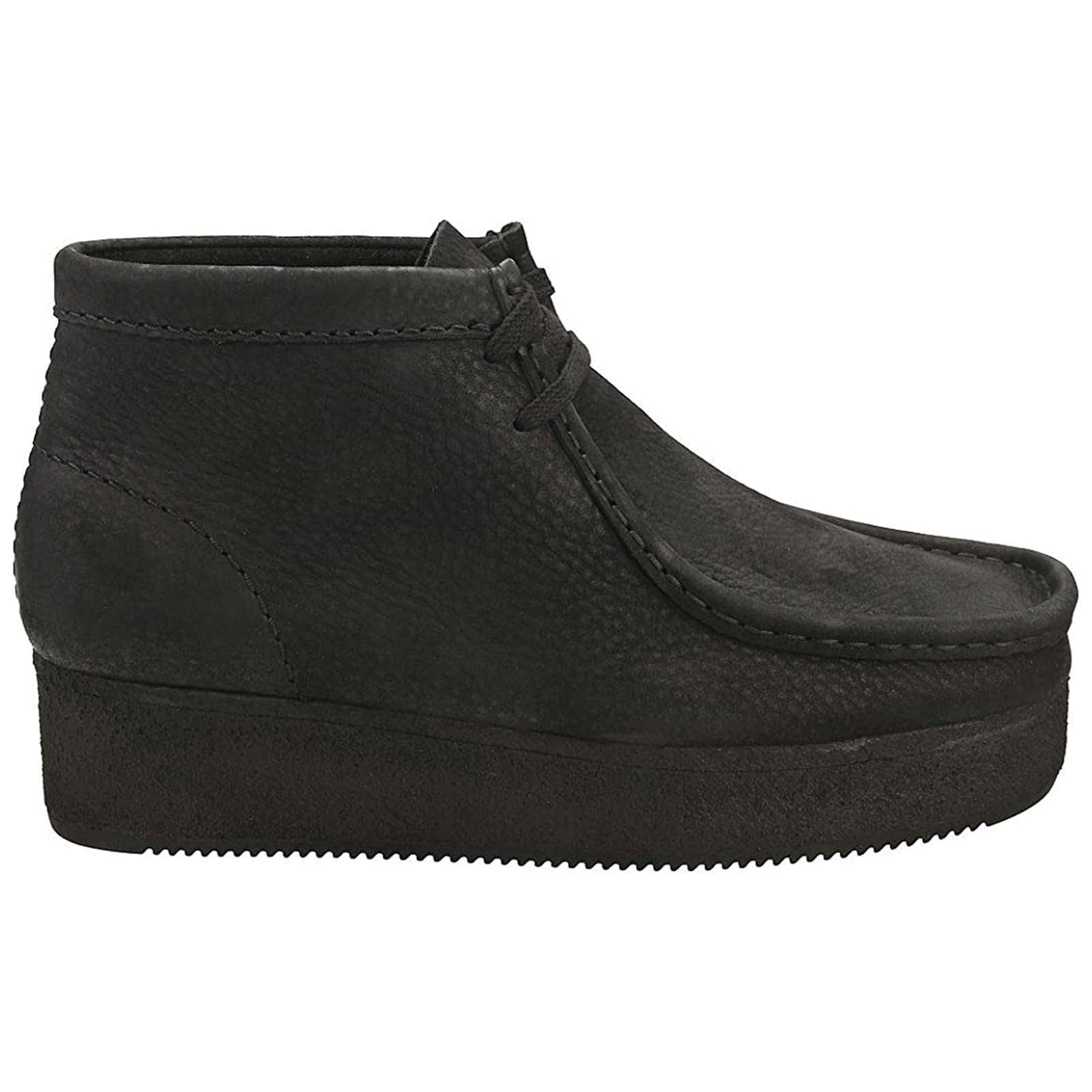 Clarks Originals Wallabee Wedge Nubuck Leather Women's Boots#color_black