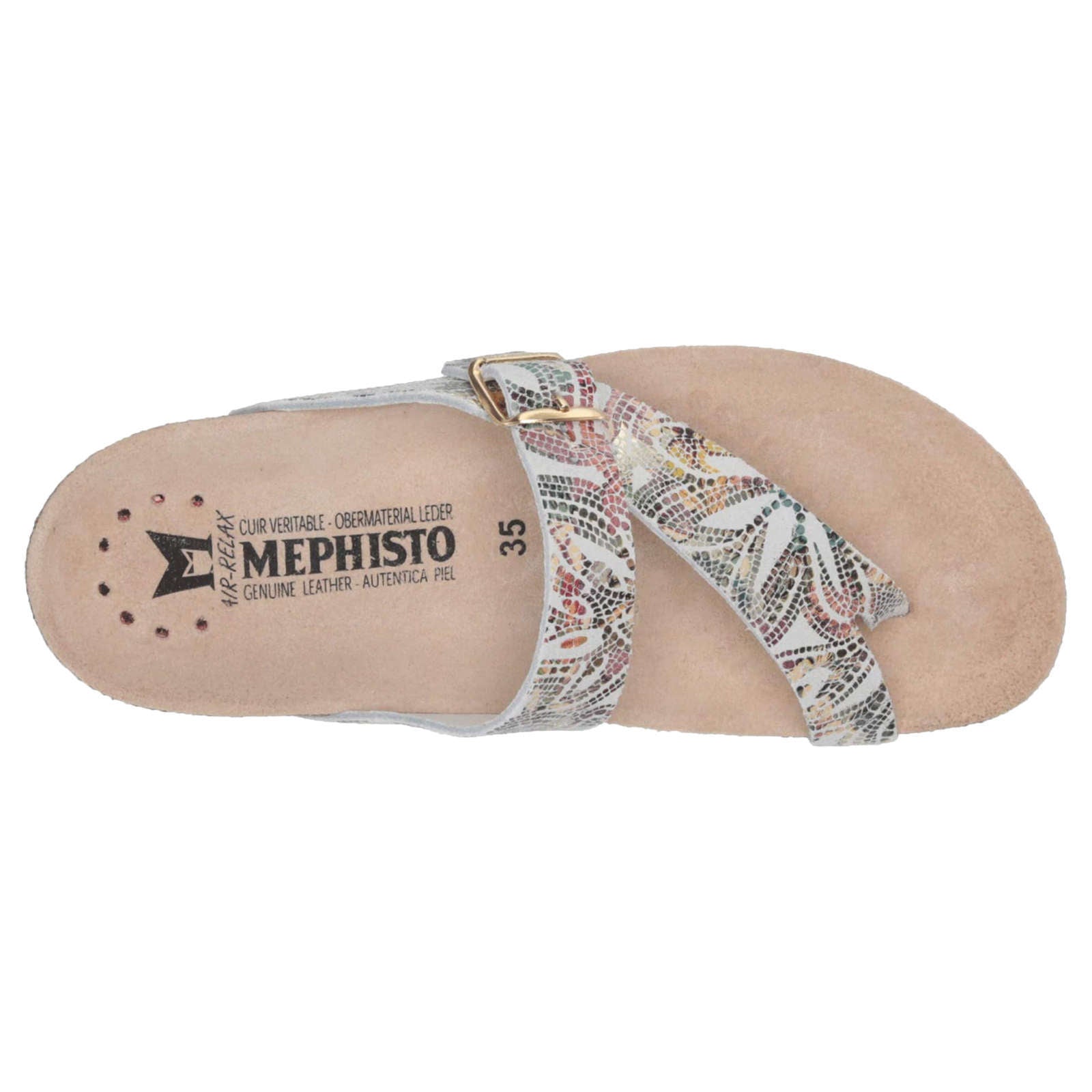 Mephisto Helen Printed Leather Womens Sandals#color_multicoloured pompei