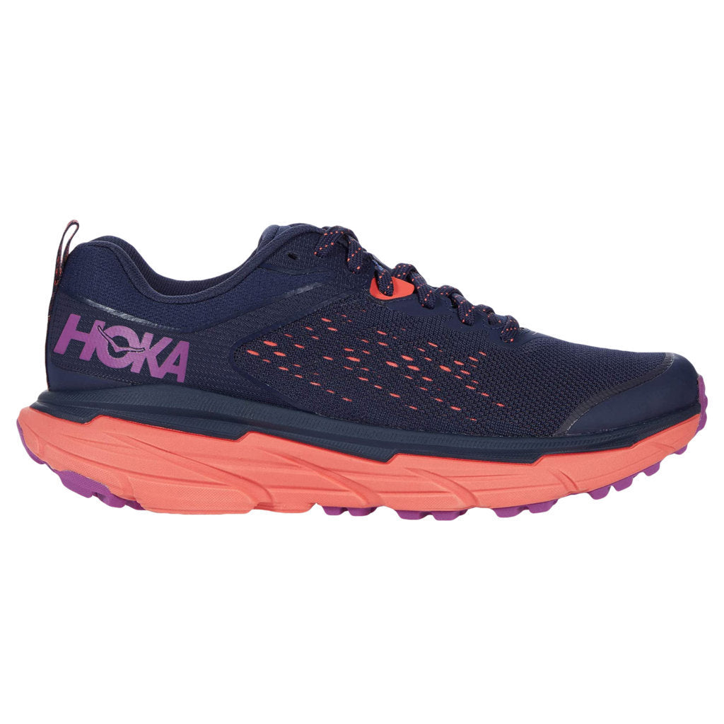 Hoka Challenger ATR 6 Synthetic Textile Women's Running Shoes#color_black iris hot coral