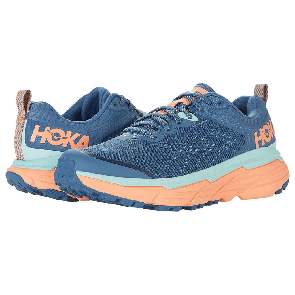Hoka Challenger ATR 6 Synthetic Textile Women's Running Shoes#color_real teal cantaloupe