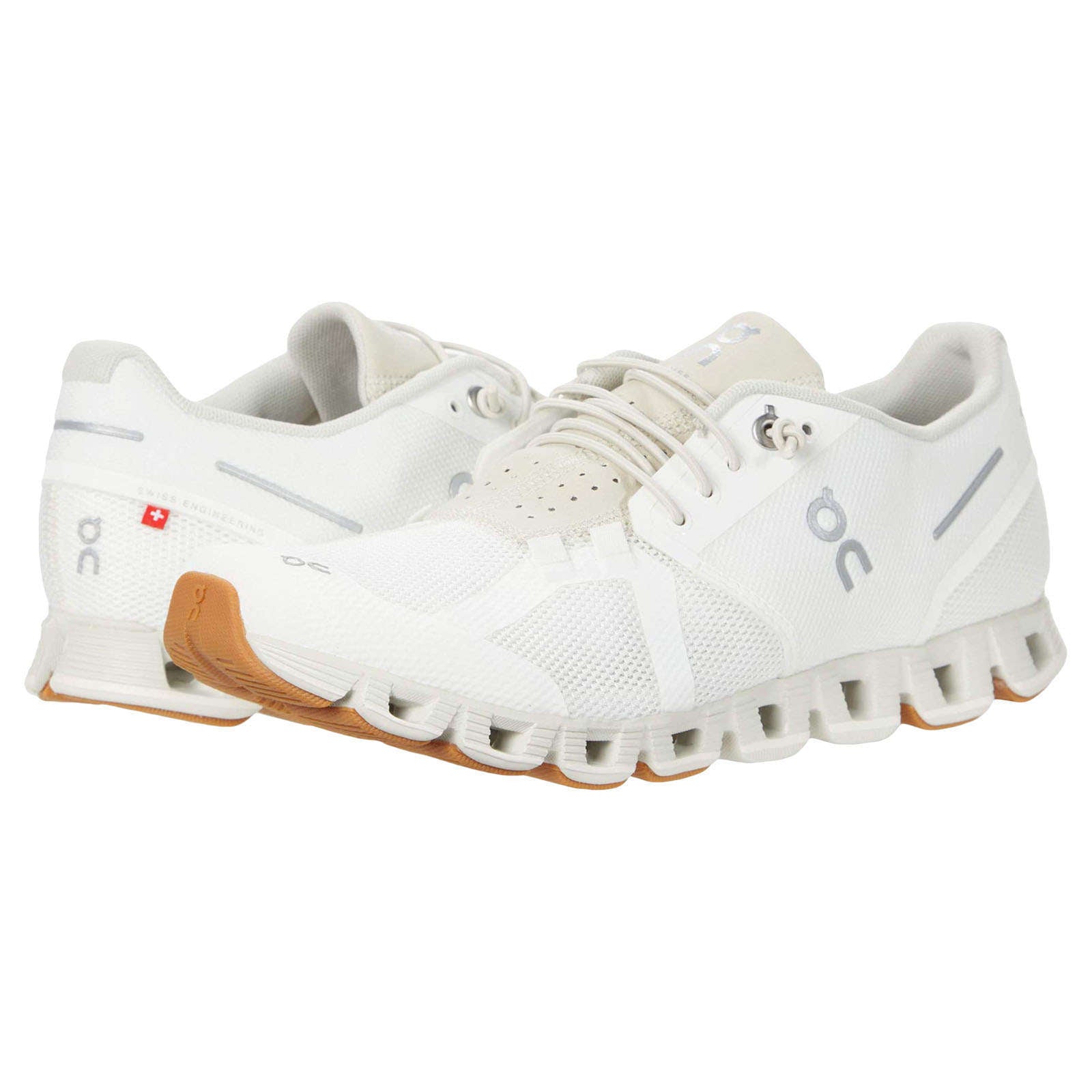 On Cloud Mesh Women's Running Shoes#color_white sand