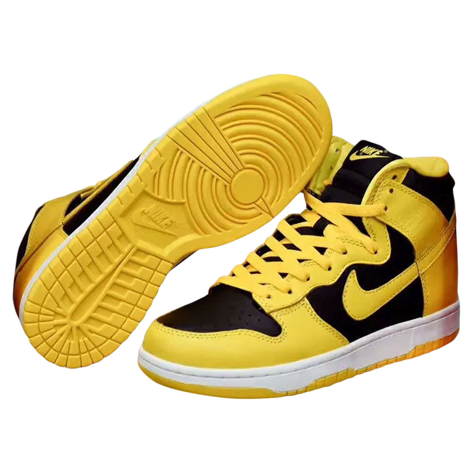 Nike Dunk Hi SP Leather Textile Men's High-Top Trainers#color_black varsity maize