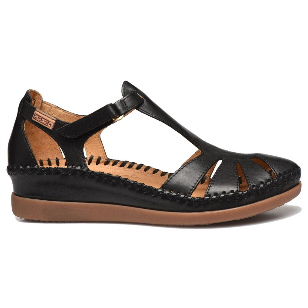 Pikolinos Cadaques Leather Womens Sandals#color_black