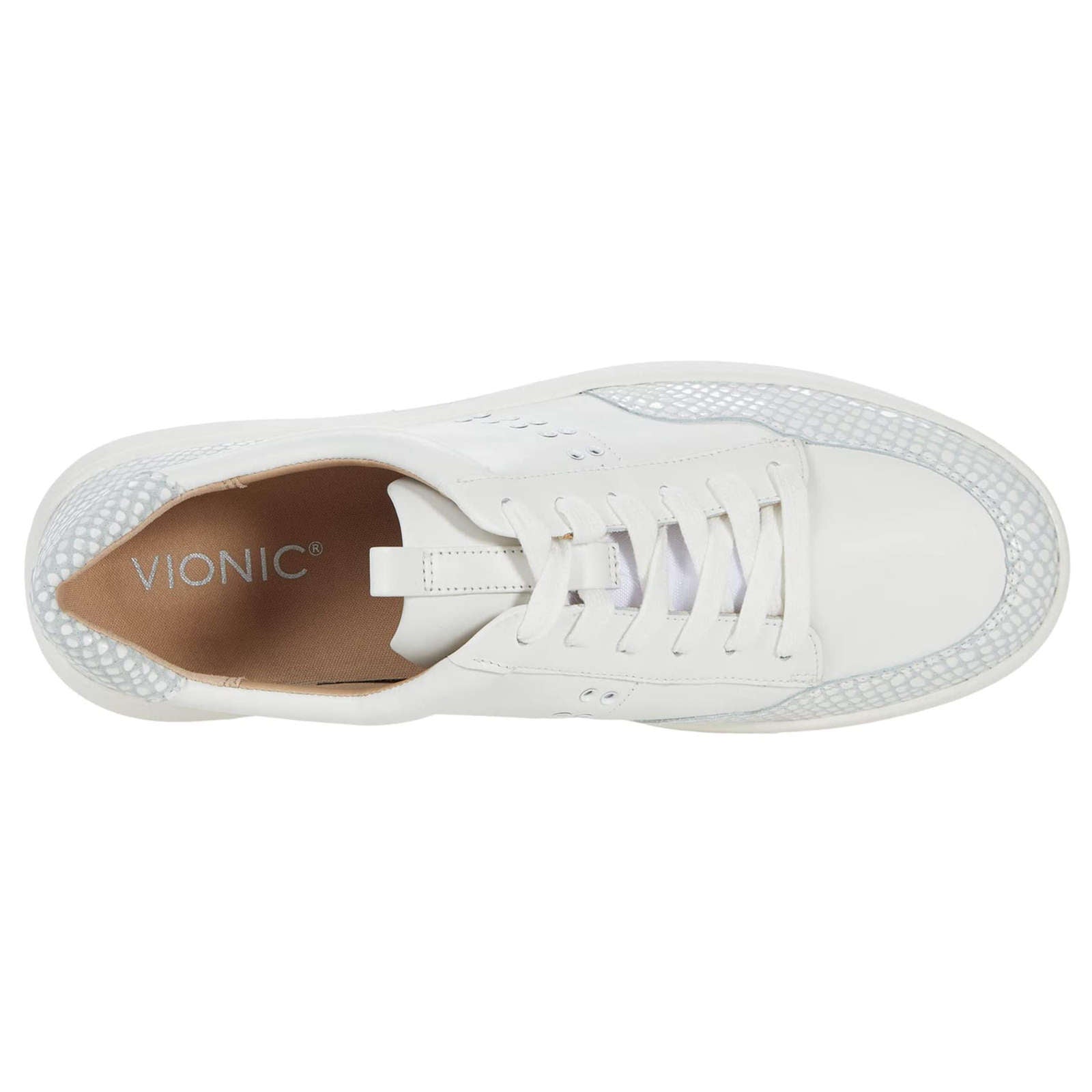 Vionic Abyss Ysenia Leather Womens Trainers#color_white