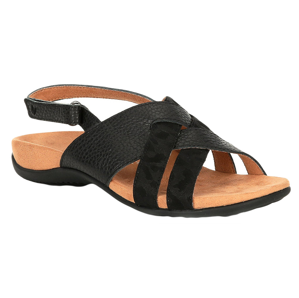 Vionic Rest Eira Leather Womens Sandals#color_black