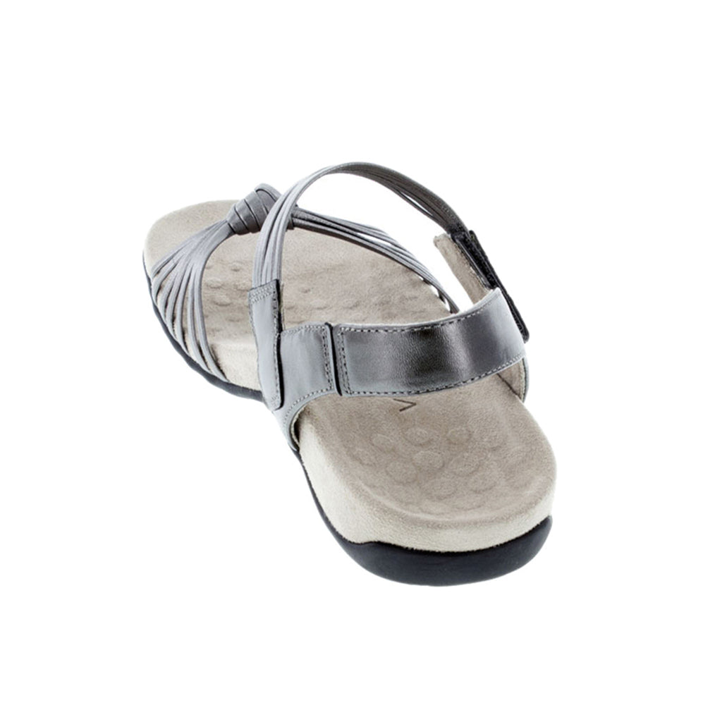 Vionic Rest Talulah Metallic Leather Womens Sandals#color_pewter