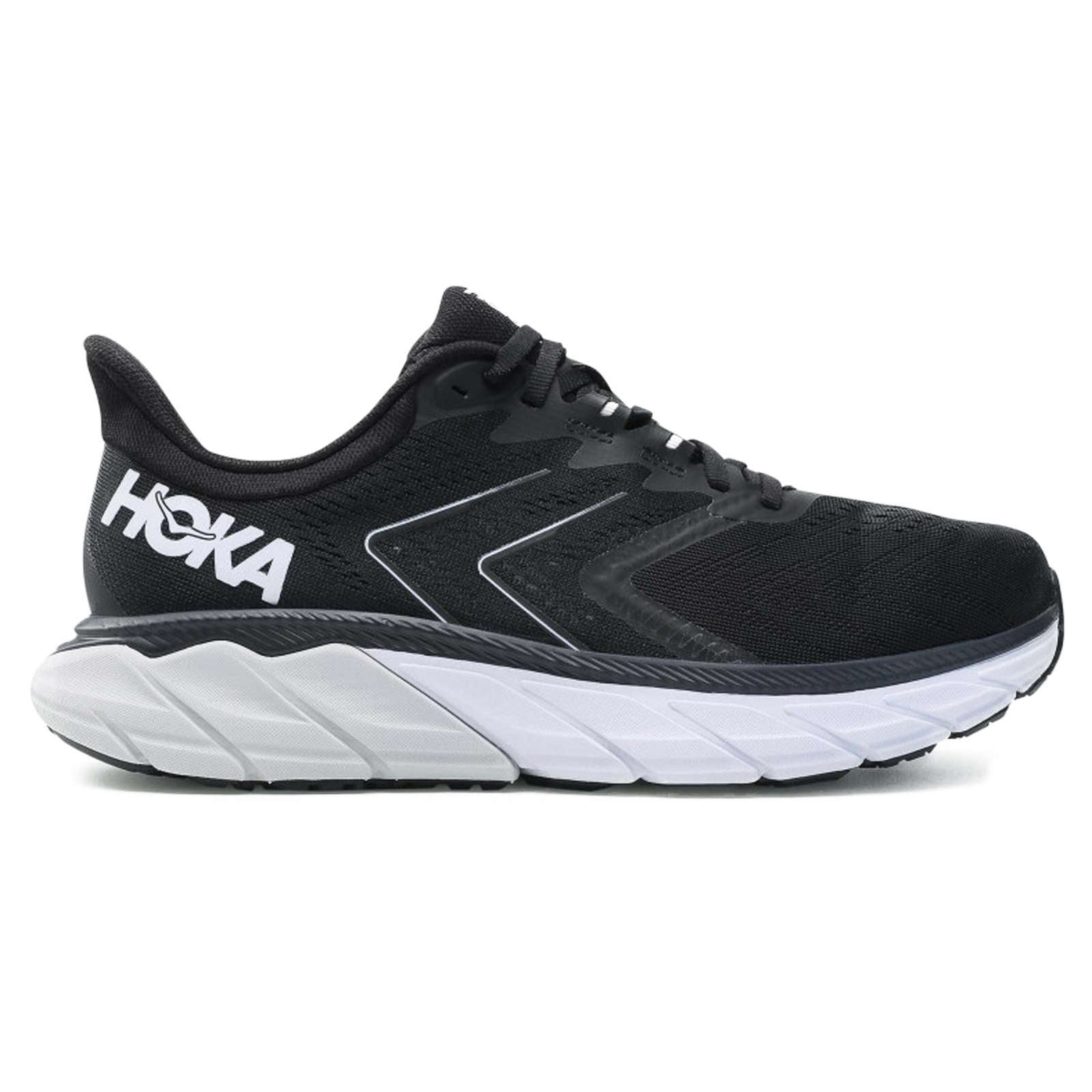 Hoka Arahi 5 Synthetic Textile Men's Running Shoes#color_black white