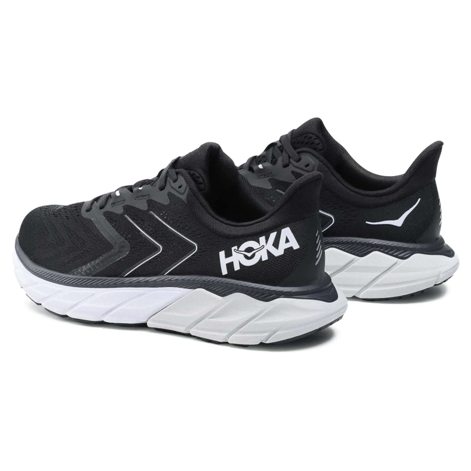 Hoka Arahi 5 Synthetic Textile Men's Running Shoes#color_black white