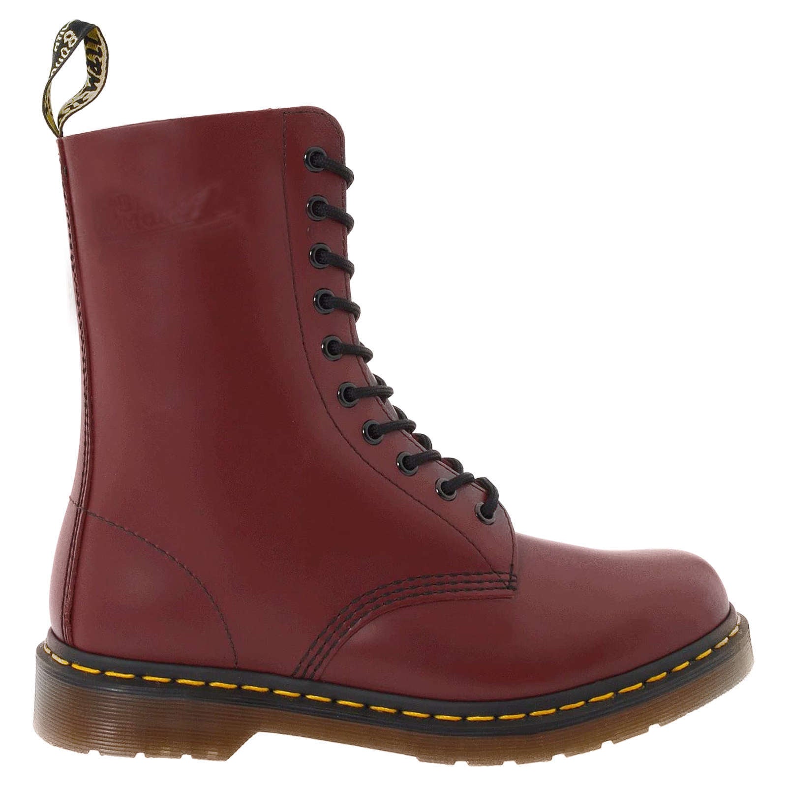 Dr. Martens 1490 Smooth Leather Women's Mid-Calf Boots#color_cherry red