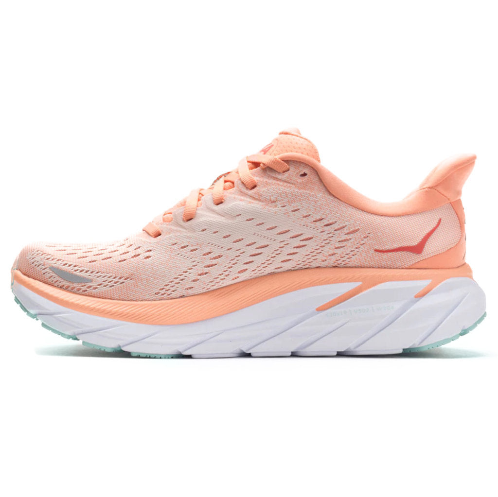 Hoka Clifton 8 Mesh Women's Running Shoes#color_cantaloupe silver peony