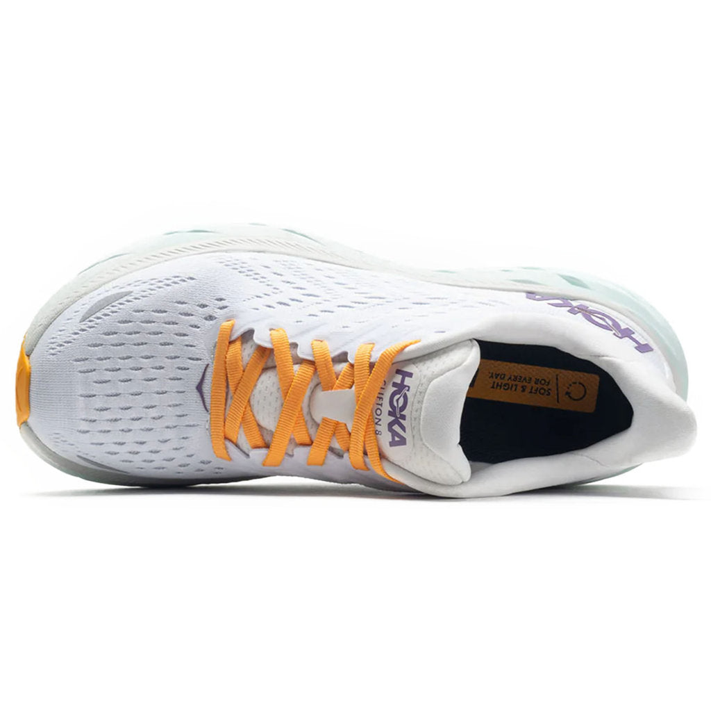 Hoka Clifton 8 Mesh Women's Running Shoes#color_blanc de blanc white