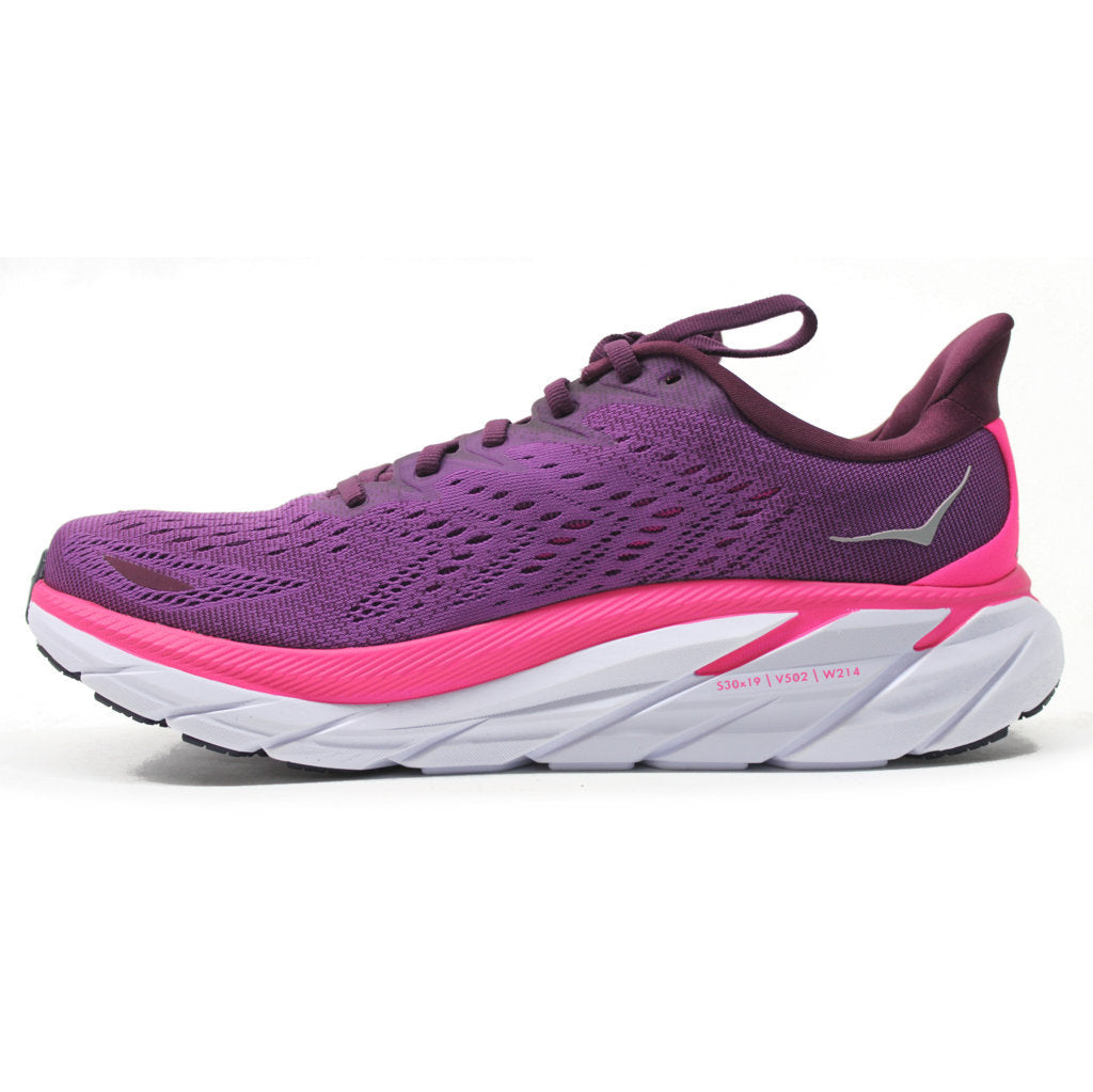 Hoka Clifton 8 Mesh Women's Running Shoes#color_grape wine beautyberry