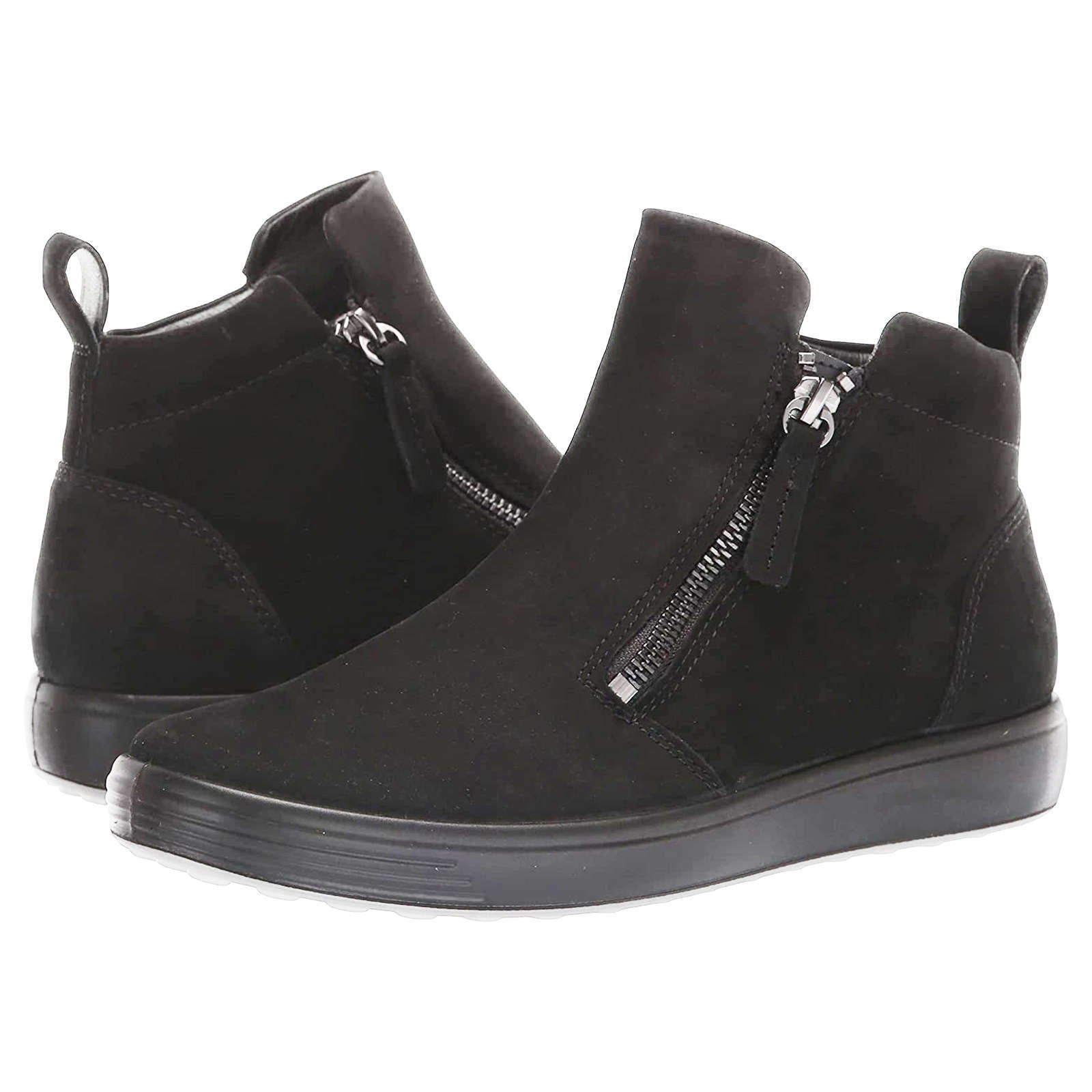 Ecco Soft 7 470313 Nubuck Womens Trainers#color_black