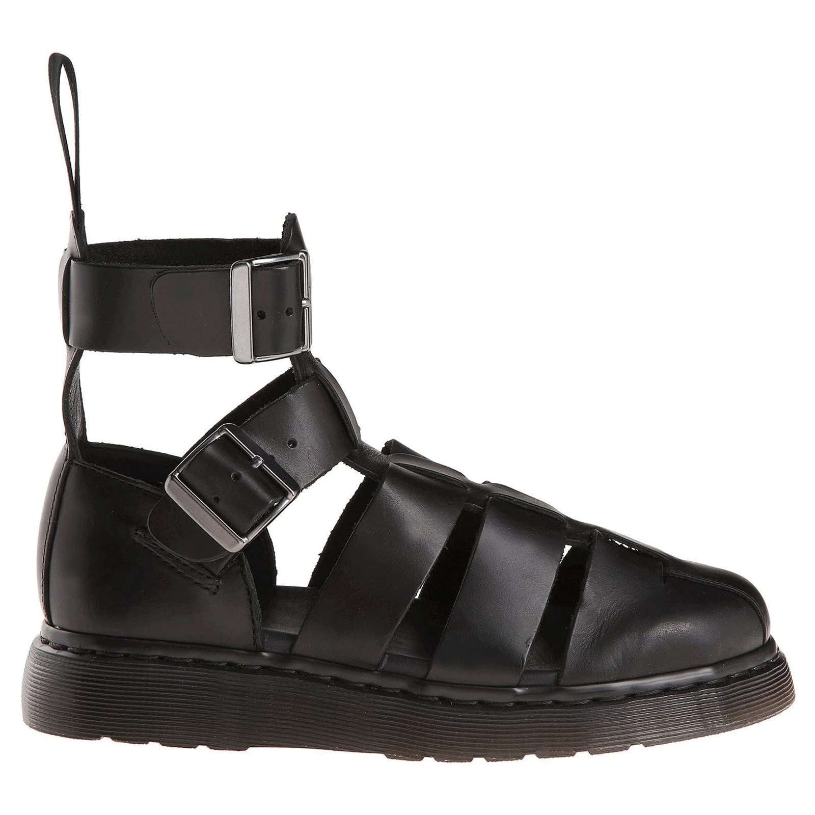 Dr. Martens Geraldo Brando Ankle Strap Leather Unisex Sandals#color_black